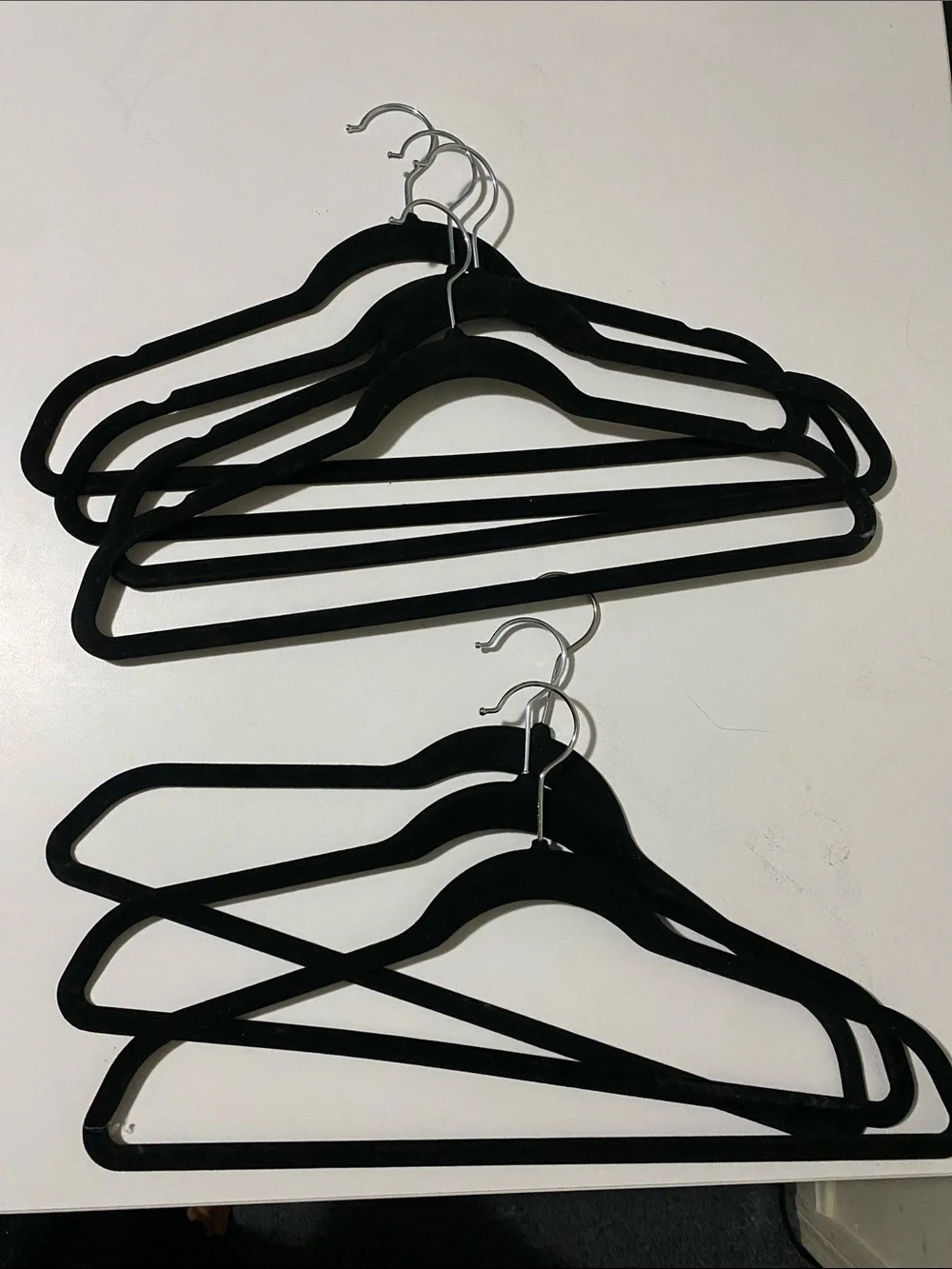Set of Black Velvet Non-Slip Suit Hangers - 7 pack